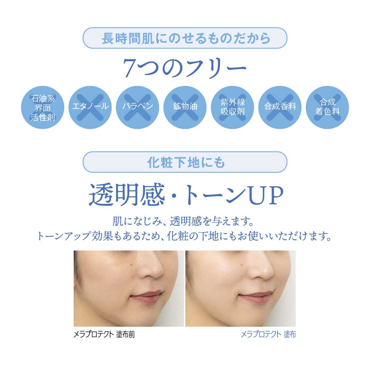 メラプロテクト 7つのフリー 透明感 トーンアップ