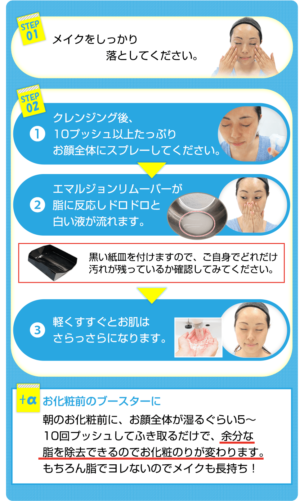 エマルジョンリムーバーの使い方